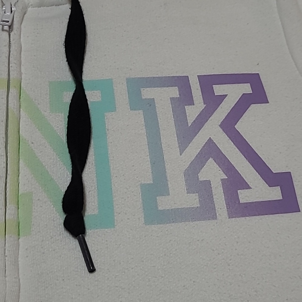 VS PINK 2021 RAINBOW GRADIENT LOGO FULL-ZIP HOODIE SWEATSHIRT - Picture 9 of 14
